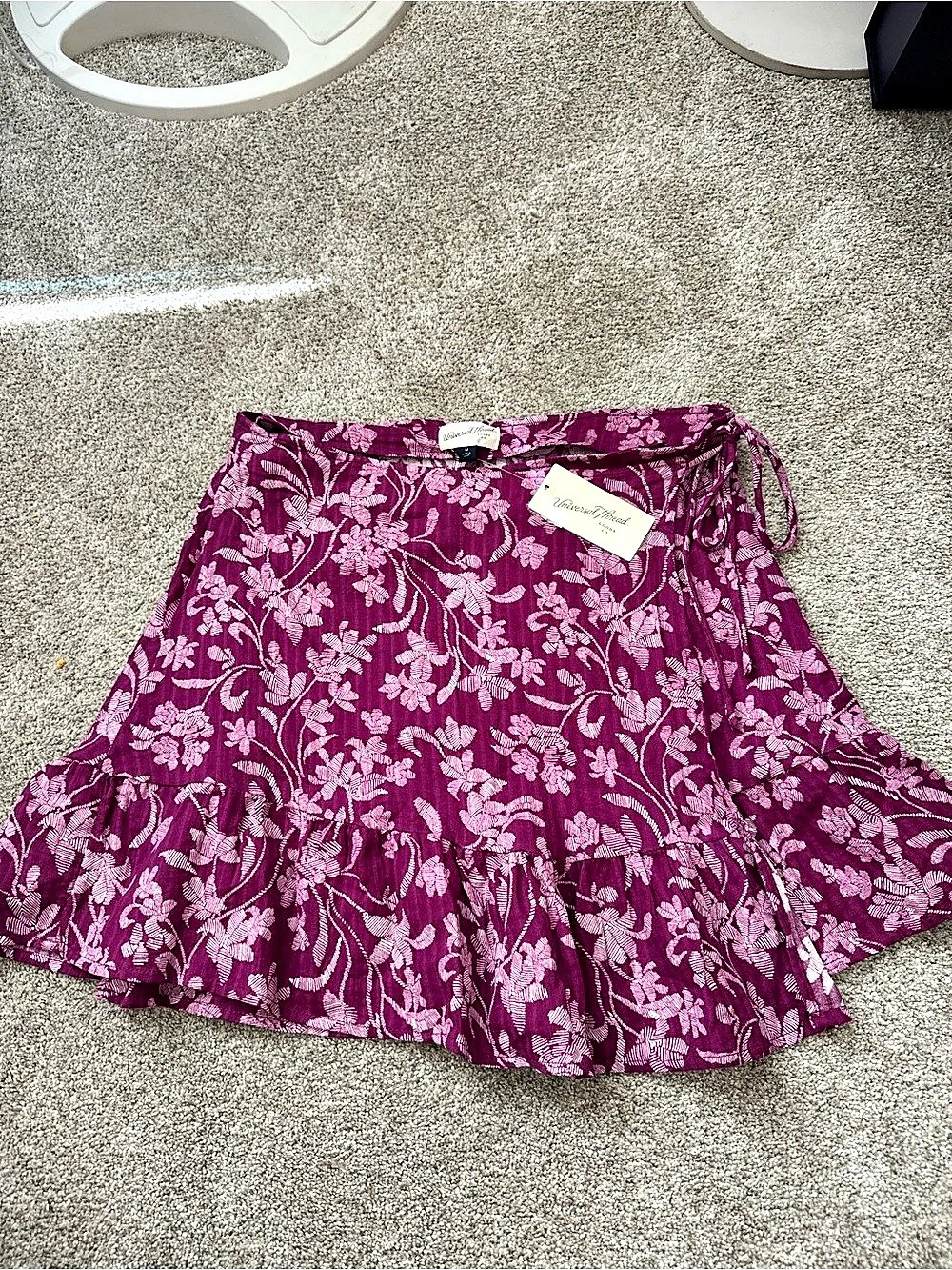 Universal Thread Cotton Mini Wrap Skirt Purple & Pink